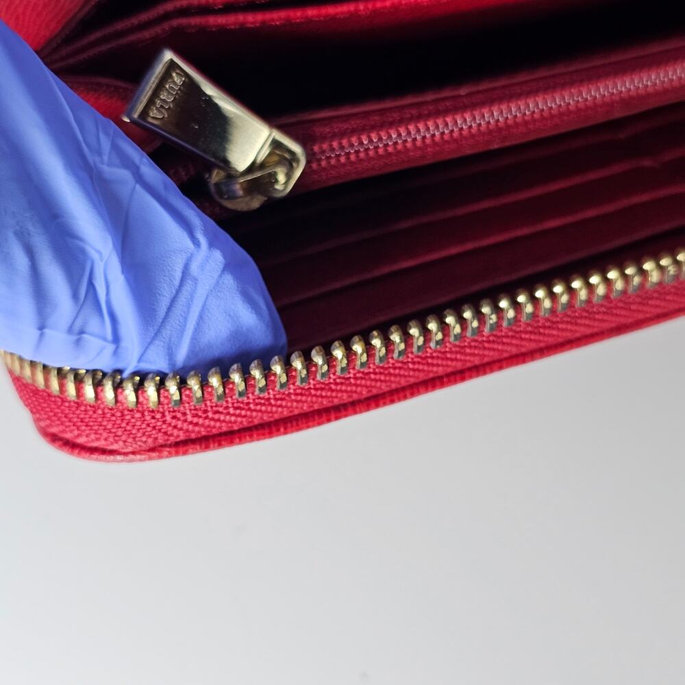 Furla Babylon XL Zip-Around Continental Wallet – Red Saffiano Leather - EUC - Picture 13 of 14